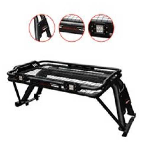 ROLL BAR - UNIVERSAL (D-MAX/HILUX/RANGER/BT-50) METALICO NEGRO MAXROAD CON PARRILLA C/STOP BASE TIPO C